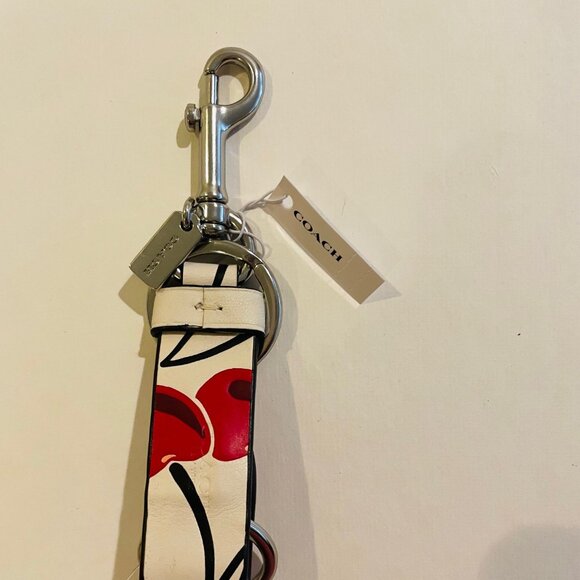COACH TRIGGER SNAP BAG CHARM KEY FOB W/ CHERRY PRINT: Red,white CZ088 - Picture 12 of 16